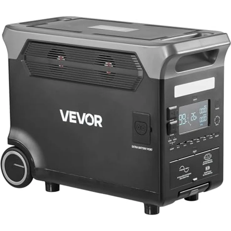 VEVOR tragbare Powerstation Q3600Pro, 3600 W, 3840 Wh, Solargenerator mit 10 Ausgangsanschlüssen, LiFePO4-Batterie-Backup, Schwarz & Grau – Bild 9