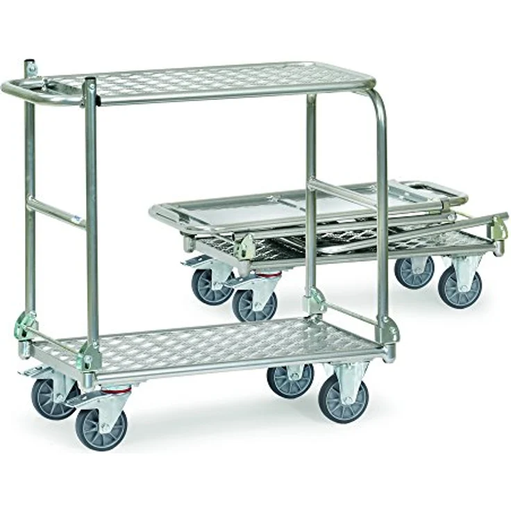 FETRA Klapptischwagen 1180 -ALU-, leichter Alu-Tischwagen mit 2 klappbaren Bügeln und 80 kg Tragkraft – Bild 2
