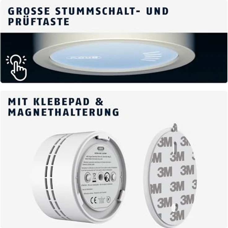 ABUS Prefira Mini, Q-Label zertifizierter Mini-Rauchmelder mit 10-Jahres-Batterie, Fehlalarmreduzierung und Magnethalterung – Bild 3