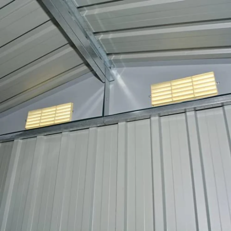 vidaXL Gerätehaus Metall 204x132x186cm Grau Schuppen Gartenhaus Geräteschuppen – Bild 3