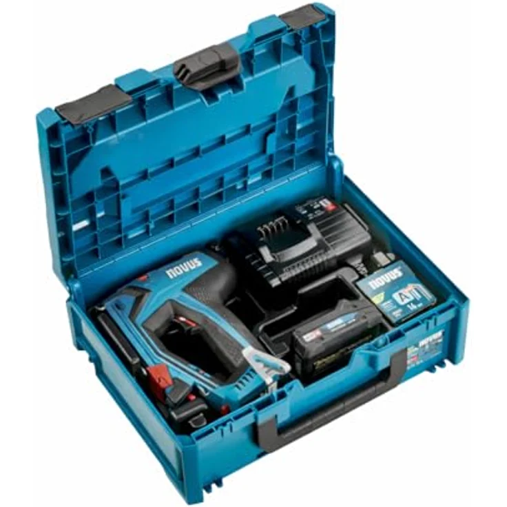 Novus Tools Akkutacker J-551 metaBOX Set, für 6-14 mm Flachdrahtklammern & 16 mm Nägel, mit serieller Schuss-Funktion und 18V Lithium-Ionen-Akku – Bild 2