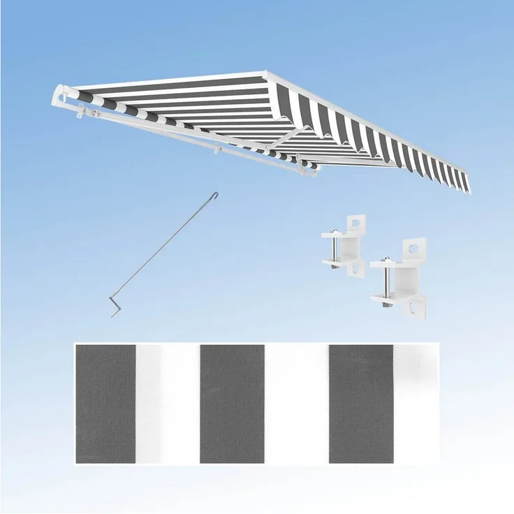Eclipse Kassettenmarkise Economy 3x2,5m, 295 x 250 cm, Weiß, mit UV-Schutzfaktor 50+ und Windwiderstandsklasse 2