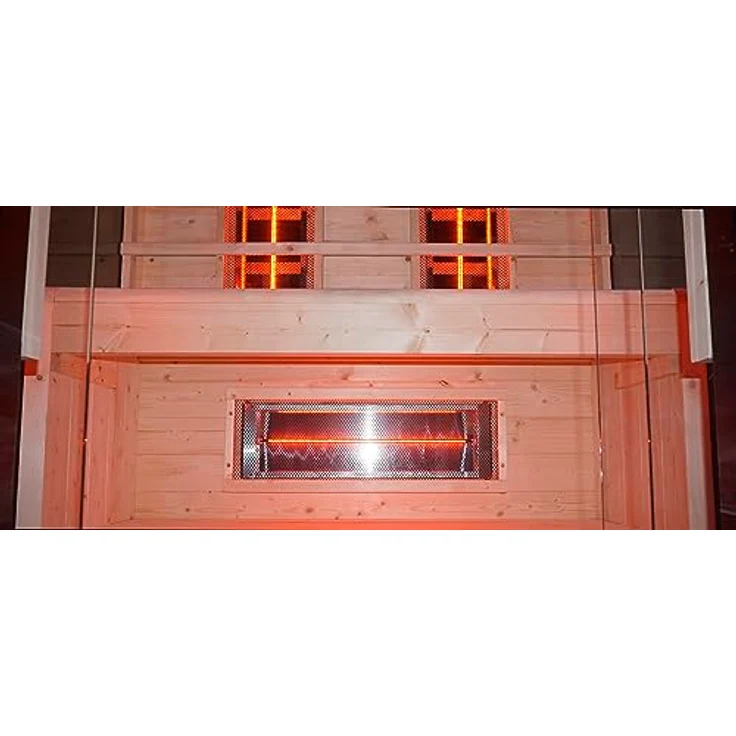 Infrarotkabine Infrarotsauna BILLUND für 2 Personen, Vollspektrumstrahler, LED Beleuchtung (7 Farben), MP3 Player inkl. Bluetooth, 2 Lautsprecher, Abmessung: 125x100x190 cm - Preisvergleich – Bild 3