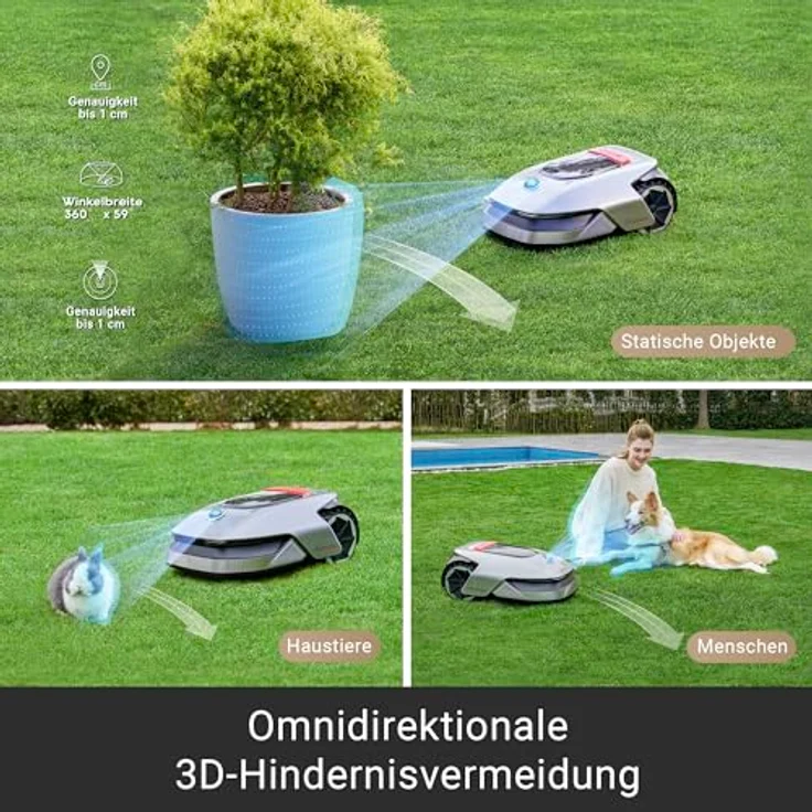 Dreame Intelligent Mähroboter A1, Rasenmäher Roboter, App-Steuerung, OmniSense-Technologie, Intuitives Bereichsmanagement, Intelligente Hindernisvermeidung – Bild 5