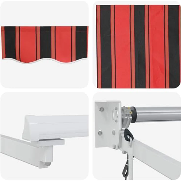 vidaXL Elektrische Markise 2,5 x 2 m, Orange und Schwarz, mit LED-Beleuchtung und Wettersensor – Bild 6