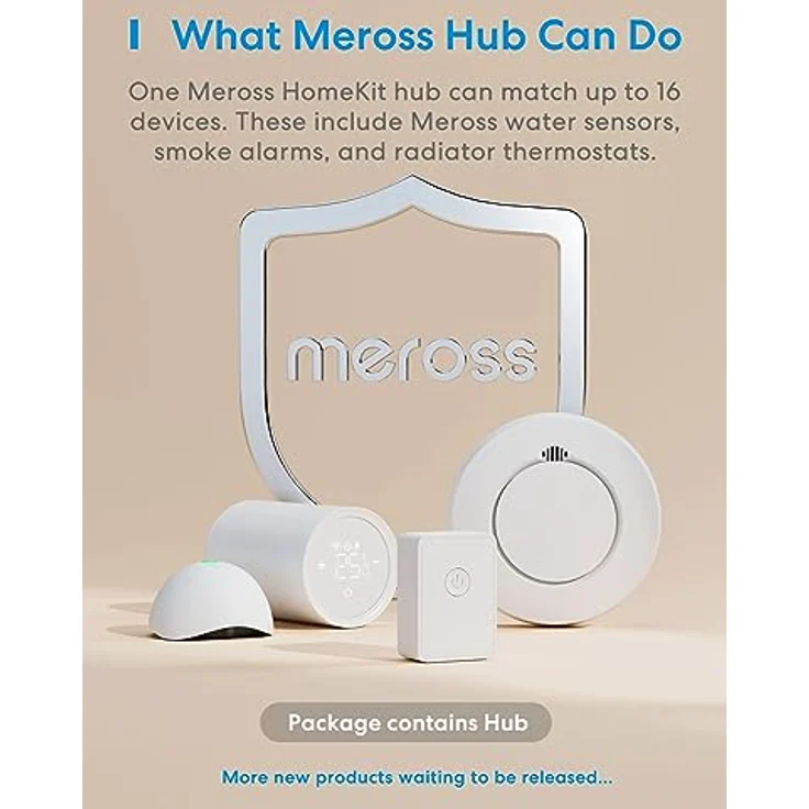 Meross WLAN Rauchmelder/Feuermelder mit Hub funktioniert mit Apple HomeKit Schlafzimmertauglich Brandmelder mit Stummschaltung und Selbsttest Funktion Geprüft nach DIN EN 14604 – Bild 2