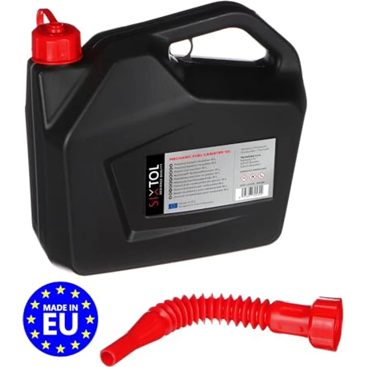 SIXTOL Kunststoffkanister MECHANIC FUEL CANISTER 10L, schwarz, widerstandsfähig, mit Sichtstreifen und Ausgießer, UN-zertifiziert – Bild 2