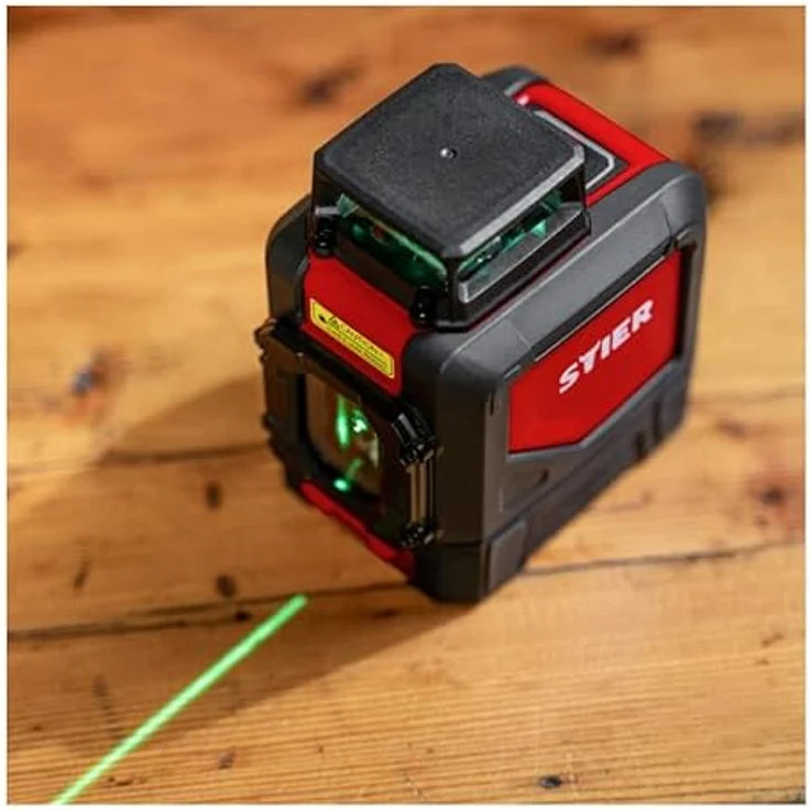 Stier Kreuzlinienlaser, grüner Linienlaser mit 360° x 120° Bausweise und vertikaler/horizontaler Laserlinie – Bild 9