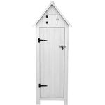 Monster Shop Holz Garten Lagerschuppen Weiß Werkzeug Organizer Schrank Strandhütte mit Abschließbaren Türen und Dachluke