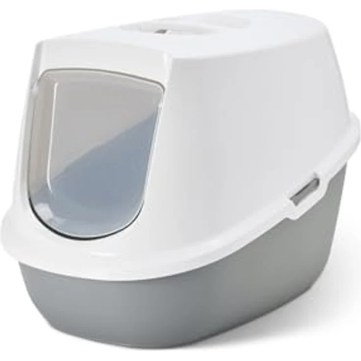 Savic Katzentoilette Robin cool grey, stilvolles Toilettenhaus mit Aktivkohle-Filter – Bild 1