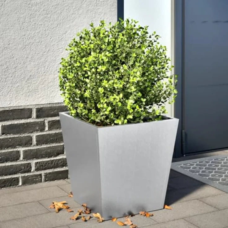vidaXL Pflanzkübel, Blumenkübel mit Boden, Verzinkter Stahl, Stabiles und langlebiges Material, Viel Platz – Bild 2