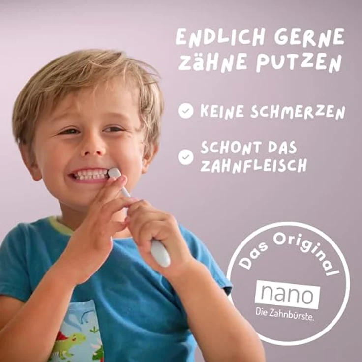 nano Die Zahnbürste. 2er-Pack | Kinder Zahnbürste | 18.000 Borsten | Weiche Zahnbürste | Extra weich | Baby Zahnbürste | Super soft | Sensitiv | Sanfte Zahnbürste | Altrosa - Preisvergleich – Bild 3