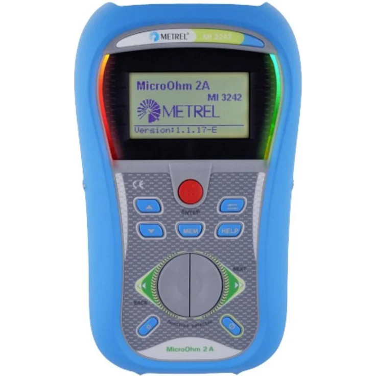 Metrel MI 3242, Multimeter MicroOhm 2A für präzise Widerstandsmessungen, inkl. 4-Draht-Messleitungen und digitaler Anzeige – Bild 1