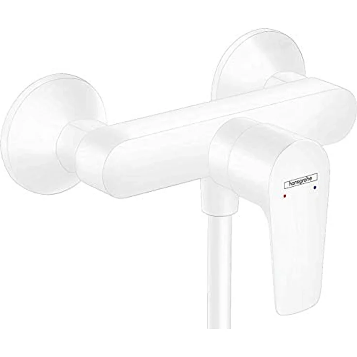 hansgrohe Duscharmatur Talis E, Aufputz Duschmischer für 1 Funktion, Mattweiß, mit einstellbarer Temperaturbegrenzung und 17 l/min Durchflussmenge – Bild 1