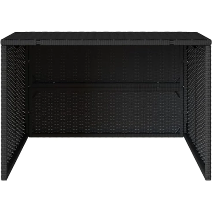 vidaXL Mähroboter-Garage Schwarz 86x90x52/57 cm Poly Rattan, wetterfest, multifunktional, robust (1-St) – Bild 5