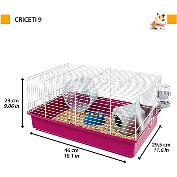 Ferplast Hamsterkäfig, Nagerkäfig, Kleintierkäfig, Hamsterzubehör inklusive, 46 x 29,5 x h 23 cm Bianco – Bild 2