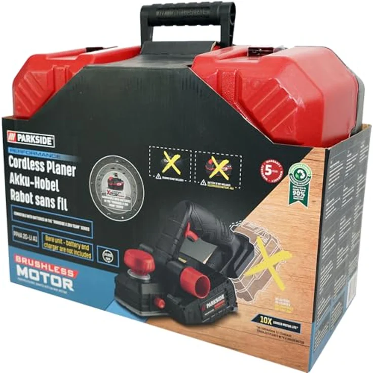 HEADNMORE® Bundle - PARKSIDE PERFORMANCE® 20V Akku Hobel PPHA 20 (ohne Akku), bürstenloser Motor, einstellbare Spantiefe, im Transportkoffer mit Schlüsselanhänger – Bild 5