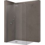 doporro Walk-in-Dusche Duschwand für Dusche Duschkabine Duschabtrennung 10mm ESG NANO, Einscheibensicherheitsglas, Klarglas, rechteckiger Stabilisator, Edelstahl, wandmontierbar, variabler Wandabstand 70-120 cm, einfache Montage, Badezimmer, Nachrüstung geeignet