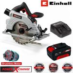 Einhell Akku-Handkreissäge TP-CS 18/190 Li BL- 18V, 4.0 Ah Akku und Ladegerät, Brushless Motor, LED-Beleuchtung, Aluminium-Sägetisch - Preisvergleich