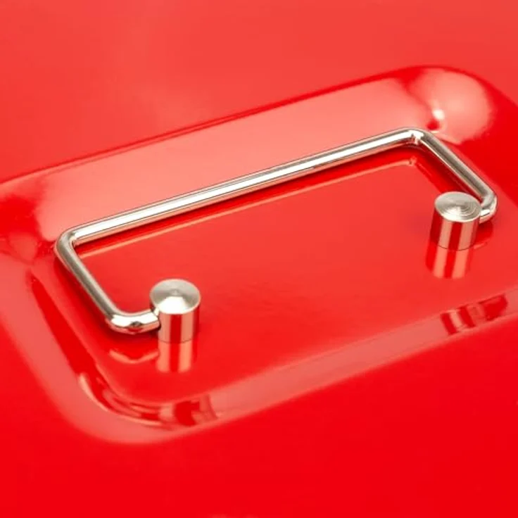 HMF Geldkassette abschließbar, Kasse mit 5 Münzfächern, herausnehmbarer Münzeinsatz, 20 x 16 x 9 cm, Rot – Bild 5