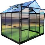 OUTFLEXX Gewächshaus, schwarzes Aluminiumgestell, transparente Seiten- und Dachteile, ca. 189 x 250 x 228 cm