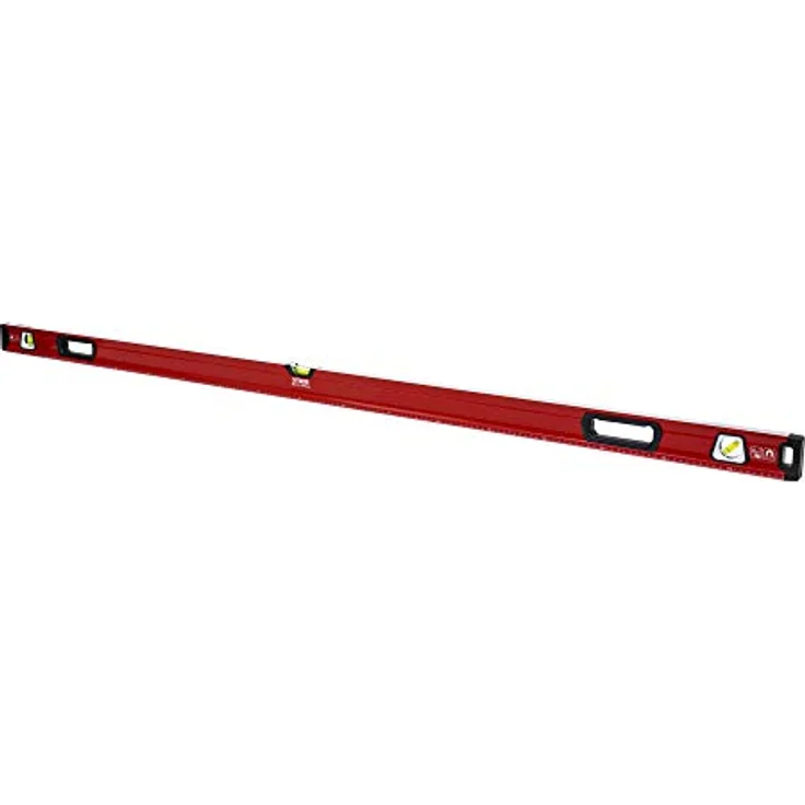 STIER Premium Wasserwaage, mit Magnet und drei Libellen, 1800 mm, 0,5 mm/m, vertikal und horizontal messen, Spiegel-Lotlibelle, präzise Messung, Aluminiumlegierung, doppelt gefräste Oberfläche – Bild 1