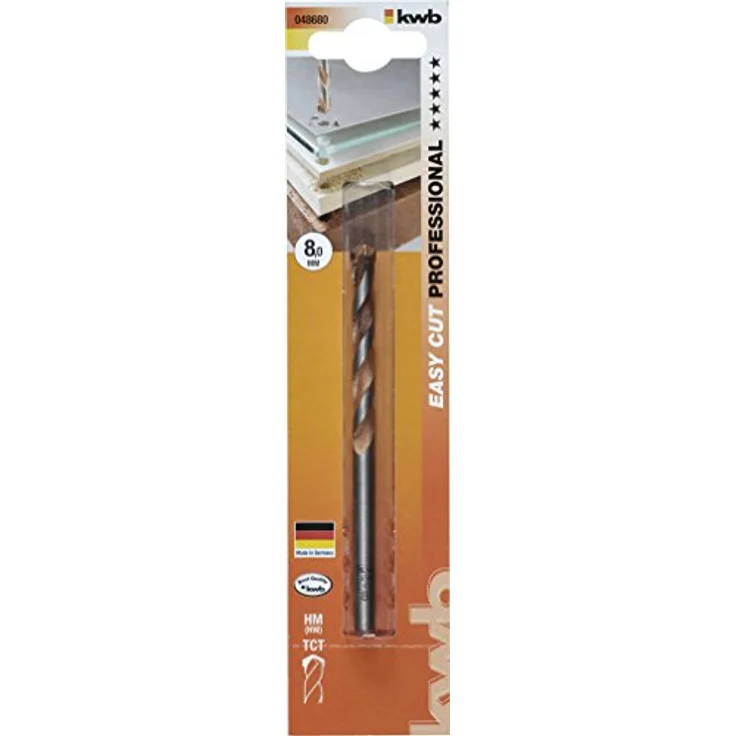 kwb Mehrzweckbohrer kwb 048680, Hartmetallbohrer mit Wolfram-Titan-Spitze, 8 mm, für Mauerwerk, Beton und Holz, kupfer blank – Bild 2