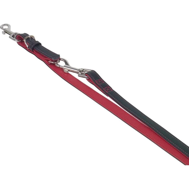 Nobby Führleine Pacific, aus italienischem Rindsleder, schwarz mit farbiger Naht, 200 cm, 18 mm breit, für Hunde der Größen L und XL – Bild 1