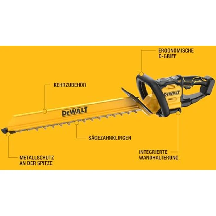 DEWALT DCMHT567N Akku-Heckenschere 60cm Dual-Action Schwert, 25 mm Schnittbreite, ergonomischer D-Handle Griff, bürstenloser Motor – Bild 8