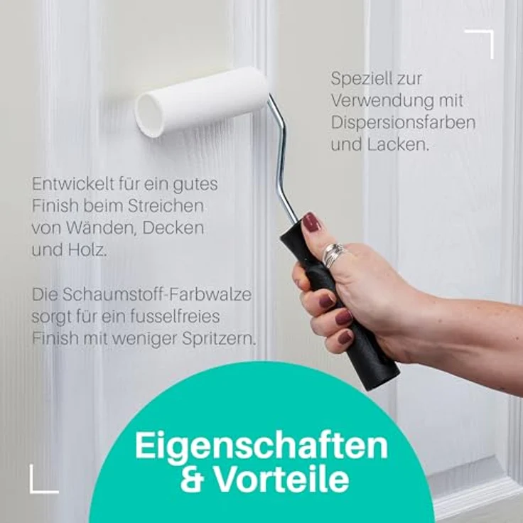 Harris Mini-Farbroller-Set 10 cm mit 2 Walzen, Farbwanne & Bügel für Dispersionsfarbe und Lacke, ideal für Wände, Decken & kleine Flächen – Bild 4