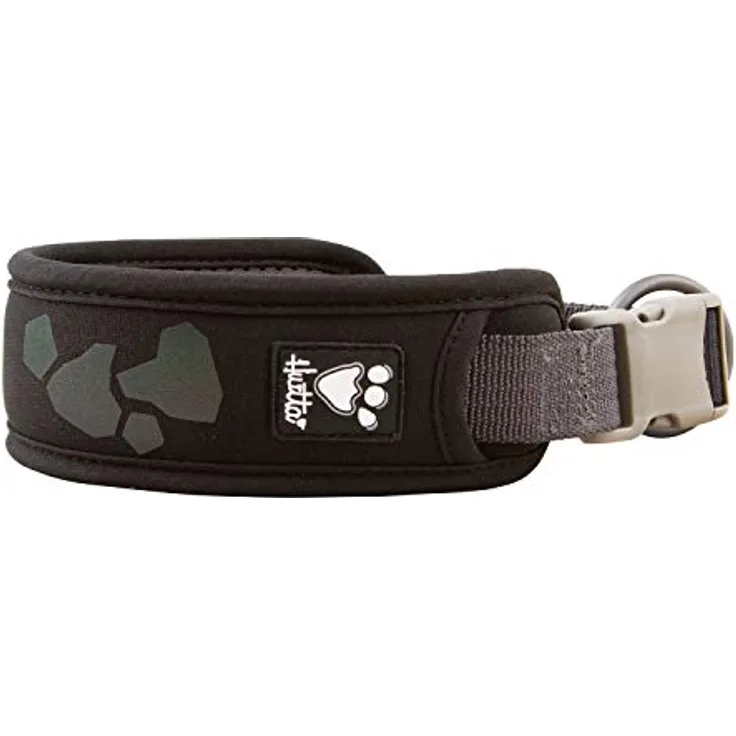 Hurtta Weekend Warrior Halsband für Große Hunde, Hundehalsband Schwarz 55-65 cm