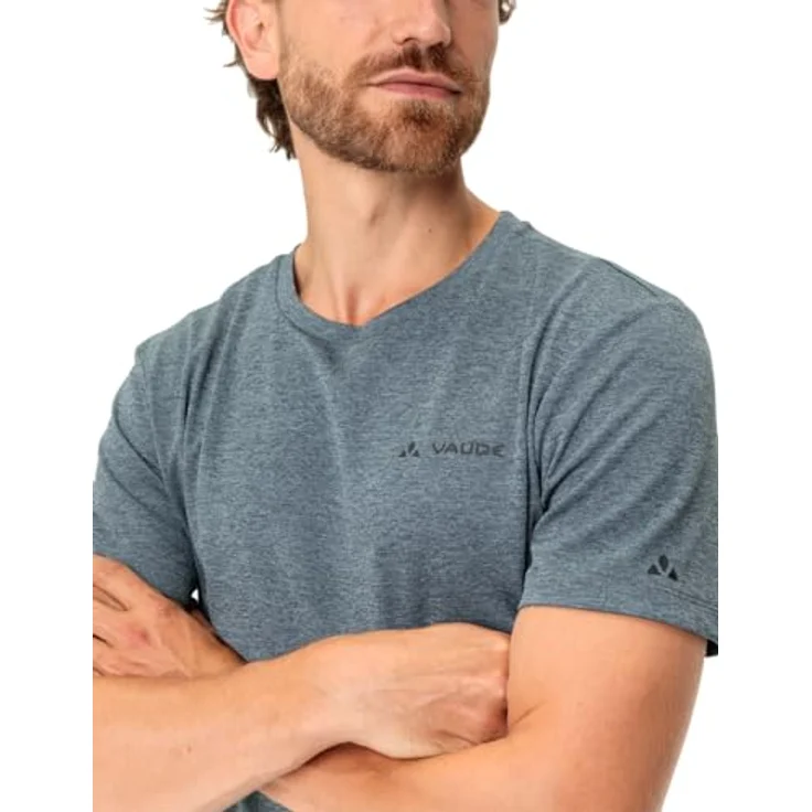 Vaude Essential T-Shirt, Herren-Arbeitsshirt aus 100% Polyester, feuchtigkeitstransportierend, blau, Größe M – Bild 6