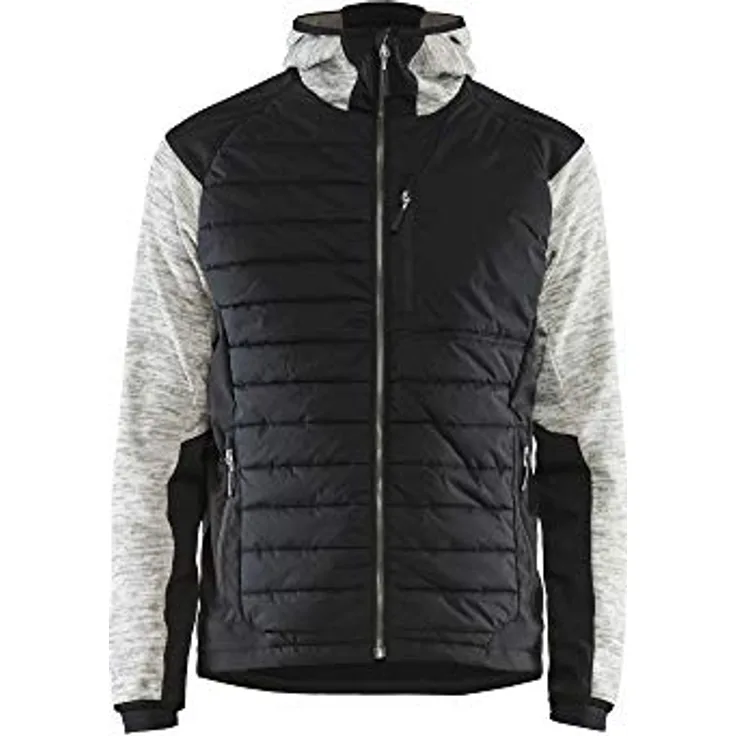 BLÅKLÄDER 593021179099XXL Hybrid Jacke, Grau Melange/Grau, warme Polsterung und Softshellstoffe, Größe XXL