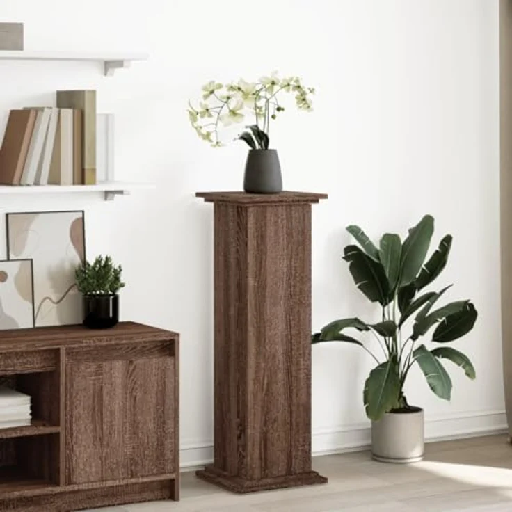 vidaXL Blumenständer Postament mit Stauraum Eichen-Optik 31x30x90 cm Spanplat – Bild 3