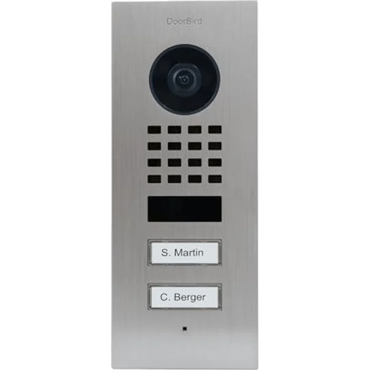 DoorBird D1102V Aufputz IP Video-Türstation für 2 Wohn-/Gewerbeeinheiten, Edelstahl V2A | HD-Video, WLAN, Bluetooth, Bewegungssensor, Nachtsicht, 1 Ruftaste – Bild 1