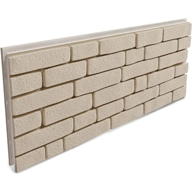 HEXIM Fassadenpaneele FP204, 121x50cm EPS Styropor mit Acrylbeschichtung in Steinoptik Weiß, 3D Fassadenverkleidung für Innen- & Außenbereich, UV-beständig, 0,61m² – Bild 2