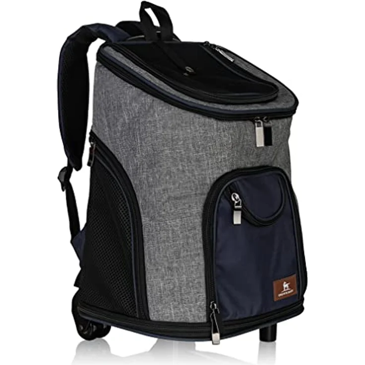 Knuffelwuff Hunderucksack Trolley faltbar 2 in 1 mit Rollen und Griff 33x30x50cm, in Schwarz - Trolley Rucksack – Bild 3