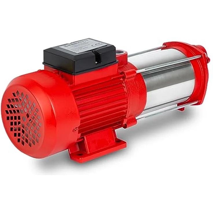 EBERTH WP1-MSW370 Wasserpumpe, mehrstufige Gartenpumpe mit 2400 L/h Förderleistung, 4 bar Druck, 8 m Ansaughöhe, Edelstahlgehäuse – Bild 2