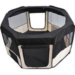 PawHut Welpenauslauf Freilaufgehege Tierlaufstall Laufstall Welpenzaun Welpen-Laufstall Hundelaufstall 600D Oxford Ø120 x H58 cm