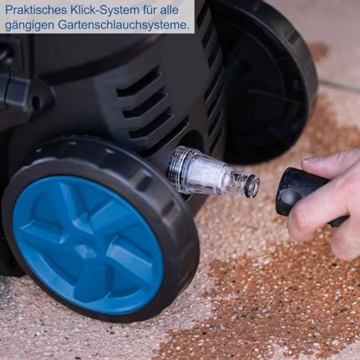 Scheppach Hochdruckreiniger  HPC1600-Kit, Hochdruckreiniger 1600W, 135 bar inkl. Quick-Connect-System & Zubehör (Netzbetrieb) – Bild 6