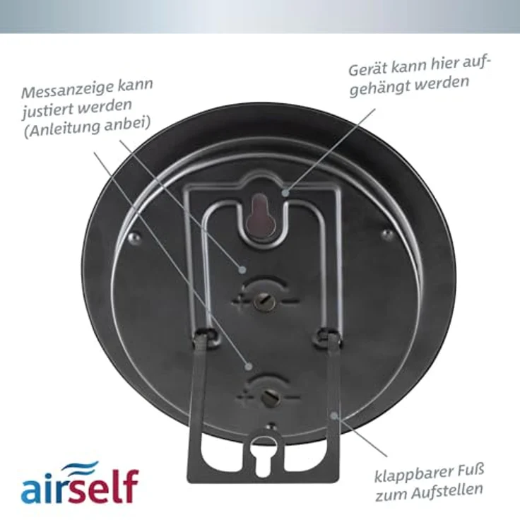 Airself Thermohygrometer - analog für innen und außen Raumthermometer und Feuchtigkeitsmesser in 1 – Bild 7