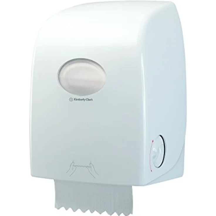 Aquarius Handtuch-Spender 6959, Papierhandtuchspender mit hochglänzender weißer Oberfläche, no-touch Design für hygienischen Einsatz – Bild 3