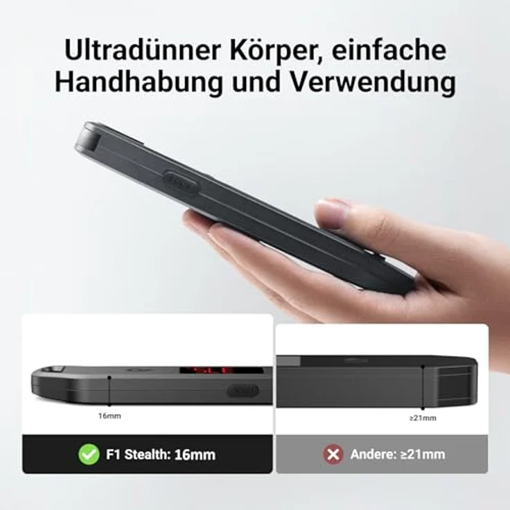 ThermoMaven F1 Stealth, Handthermometer für Grill und Küche, Temperaturbereich -50 °C bis 300 °C, wasserdicht IP67 – Bild 10