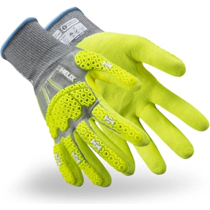 HexArmor Helix 3014IMP Sicherheitshandschuhe, sandfarbene Nitril-beschichtete Handfläche, Schnittfestigkeit, Touchscreen-kompatibel, Aufprallschutz, Größe XXL – Bild 1