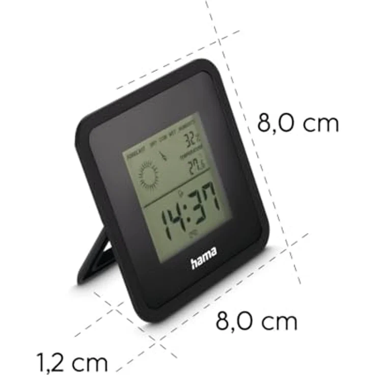 Hama Borneo, Thermometer und Hygrometer für Innen, schwarz – Bild 4