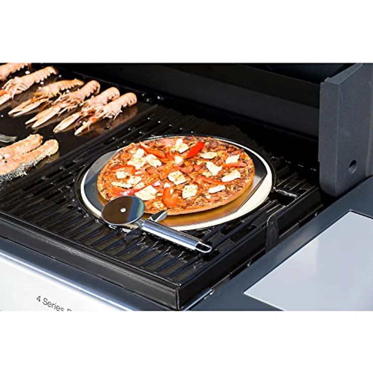 Campingaz Pizzastein für das Culinary Modular System mit Schneidrad, Edelstahltablett zum einfachen Aufbringen des Gargutes, Ø 30 cm, Gewicht 1,56 kg – Bild 4