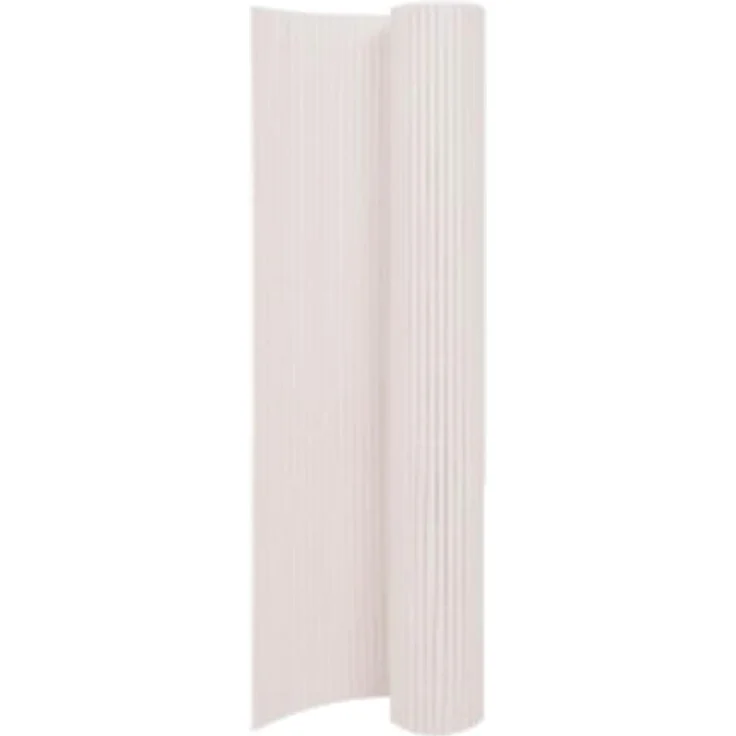 vidaXL Gartenzaun Sichtschutzmatte PVC, witterungsbeständig, doppelseitig, 110x500 cm, Weiß – Bild 1