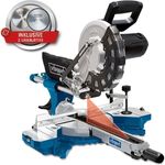 Scheppach HM254 Kapp-Zug-Gehrungssäge 2000 W, D 255 mm Sägeblatt, 34 cm Schnittbreite, 9 cm Schnitthöhe mit Schnittkanten-Laser und Drehtisch mit Schnellarretierung