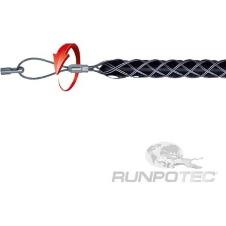 Runpotec 20266 Kabelziehstrumpf mit Drallausgleich Ø 9-15 mm Gewinde RTG Ø 6 mm