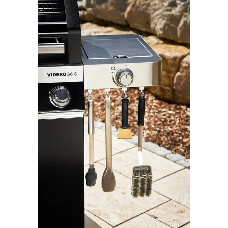 RÖSLE Universalschaber Scrap X, Hochwertiger Grillschaber mit zweiseitiger Messingklinge, Reinigung Brennkammer und Glasscheibe – Bild 3